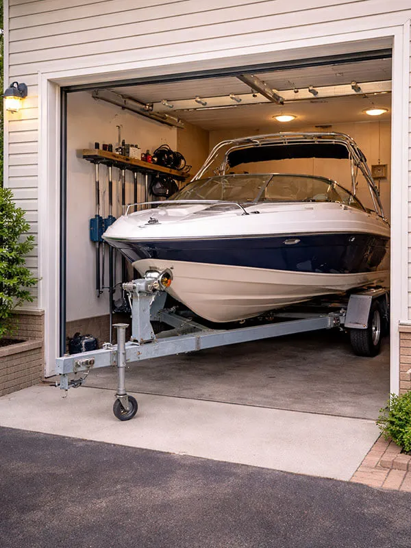 Boat storage in private garages and driveways